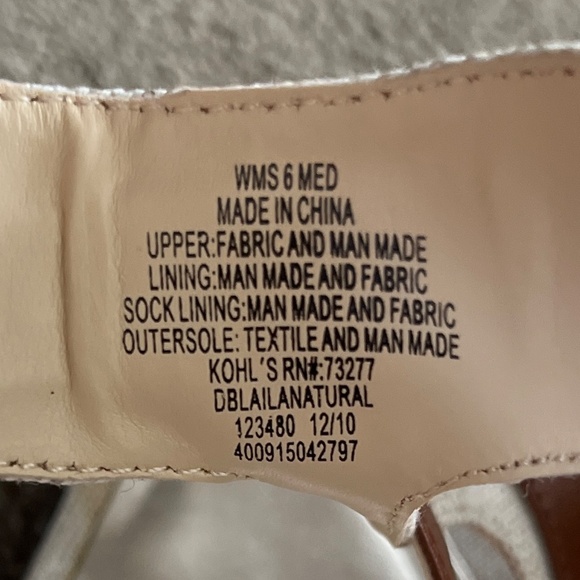 Dana Buchman Laila Beige Canvas Sandals Size 6 - Picture 7 of 7